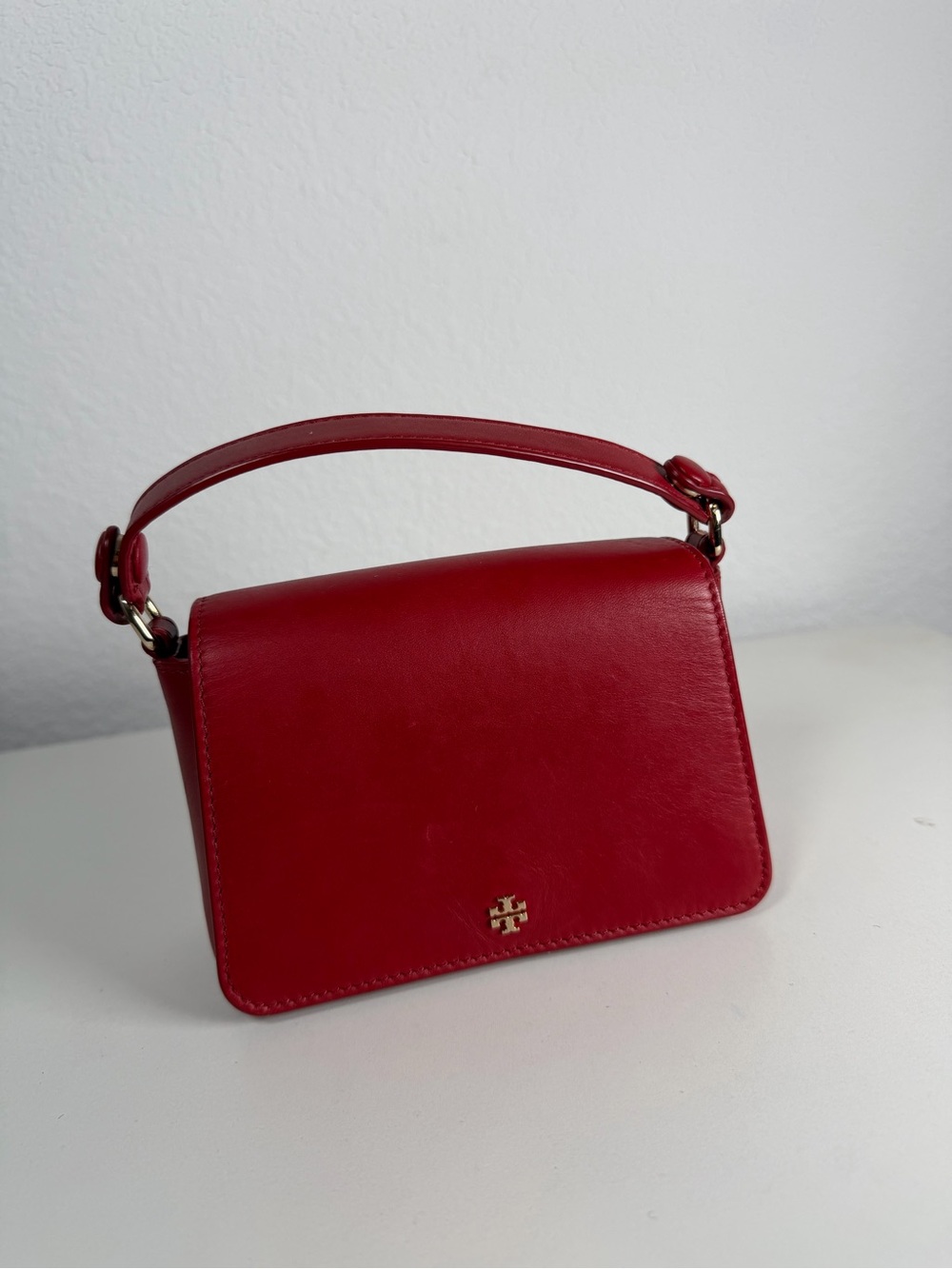 Tory Burch Red mini Leather Top-Handle Crossbody Bag